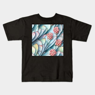 Watercolor succulent pattern Kids T-Shirt